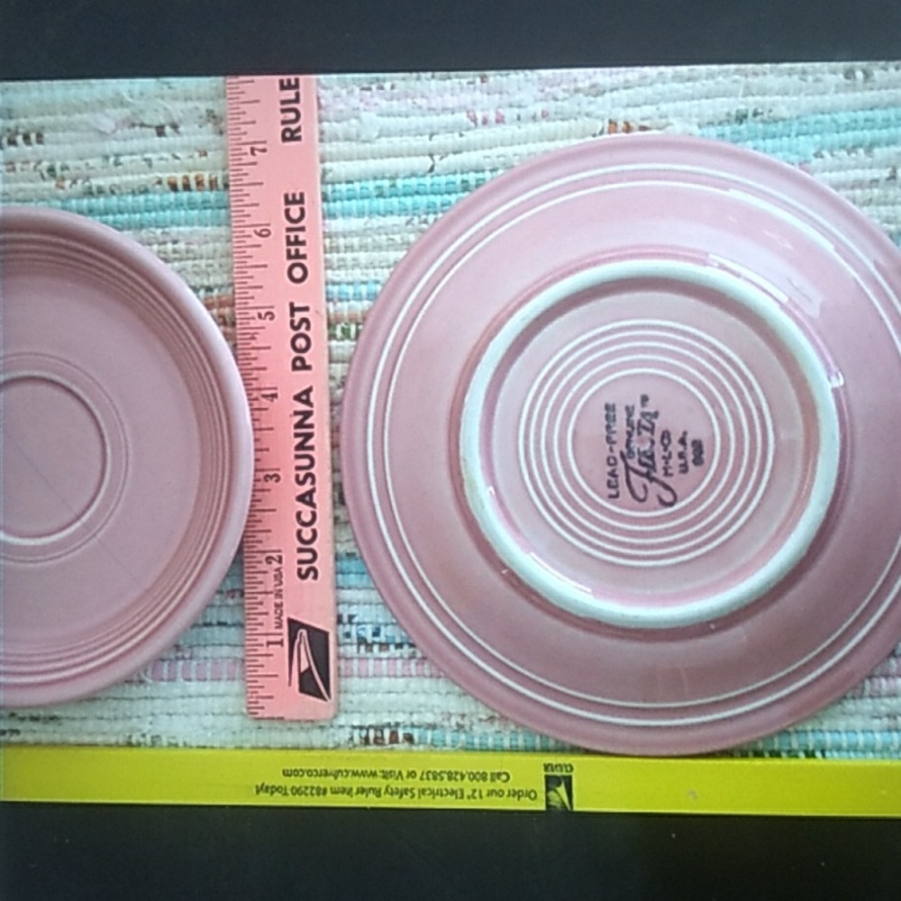 🫖 Fiestaware Rose Pink Salad Plate Fiesta 7 1/4” USA EVC  Rare - Picture 3 of 16